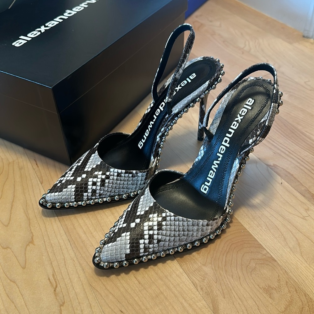 sora　alexanderwang ミュール New Alexander Wang Snakeskin Heels